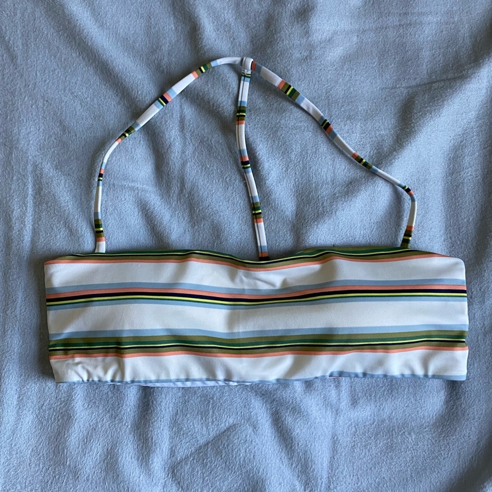 RVCA Striped Bandeau Bikini Top